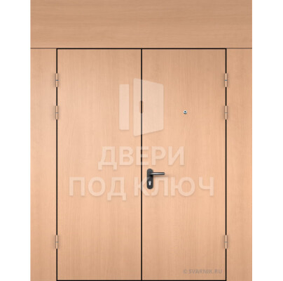 Тамбурная дверь с фрамугой, перегородкой и ламинатом ДПК-14944